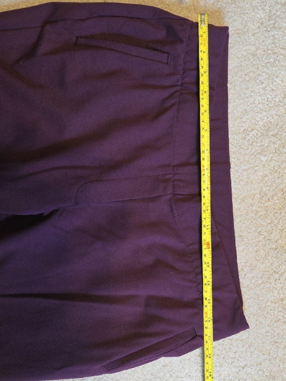 Women’s Slim Ponte Pants in Deep Berry - Picture 6 of 6